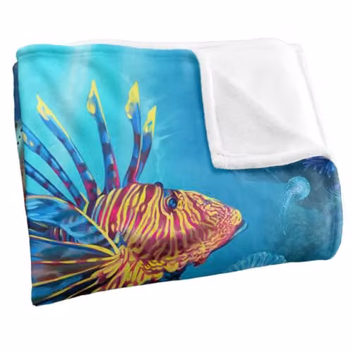 JQ Licensing Lion Fish Silky Touch Super Soft Fleece Throw Blanket, Multicolour, W/D/H: 91 x 147 cm – 2