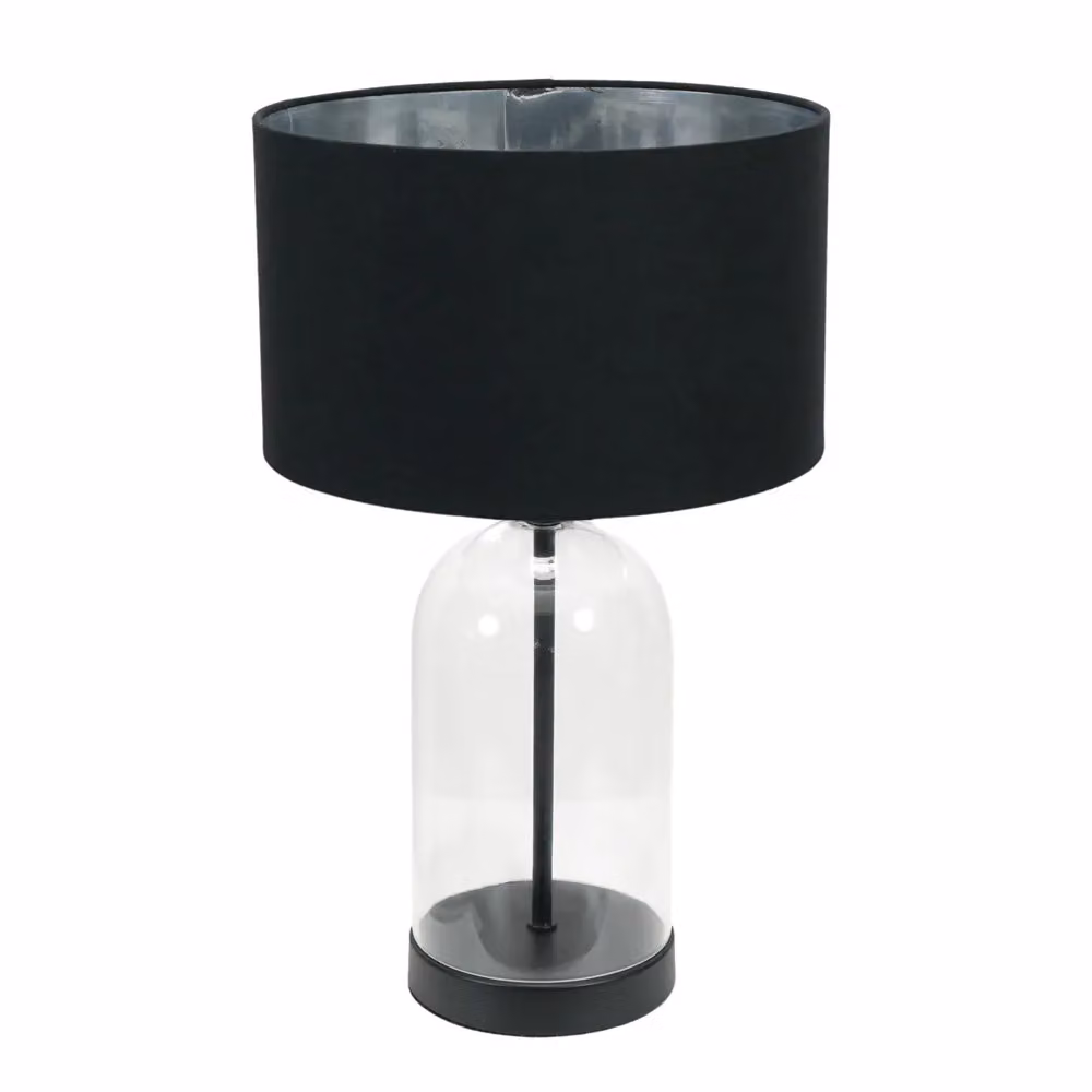 ValueLights Jessy Glass Table Lamp in Black and Chrome – 2