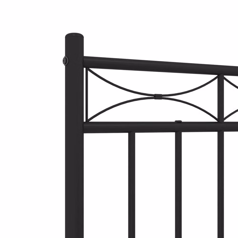 Berkfield Home Metal Bed Frame with Headboard in Black, W/D/H: 120 x 200 cm – 4