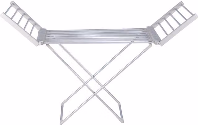 Homefront 220W Electric Heated Clothes Airer, Portable Folding Aluminium Indoor Laundry Dryer, Silver – 1