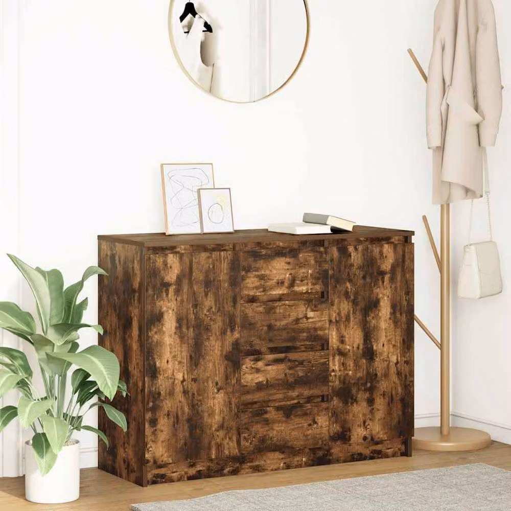 Berkfield Home Smoked Oak Sideboard with Drawers in Brown, W/D/H: 100.5 x 35 x 76 cm – 2