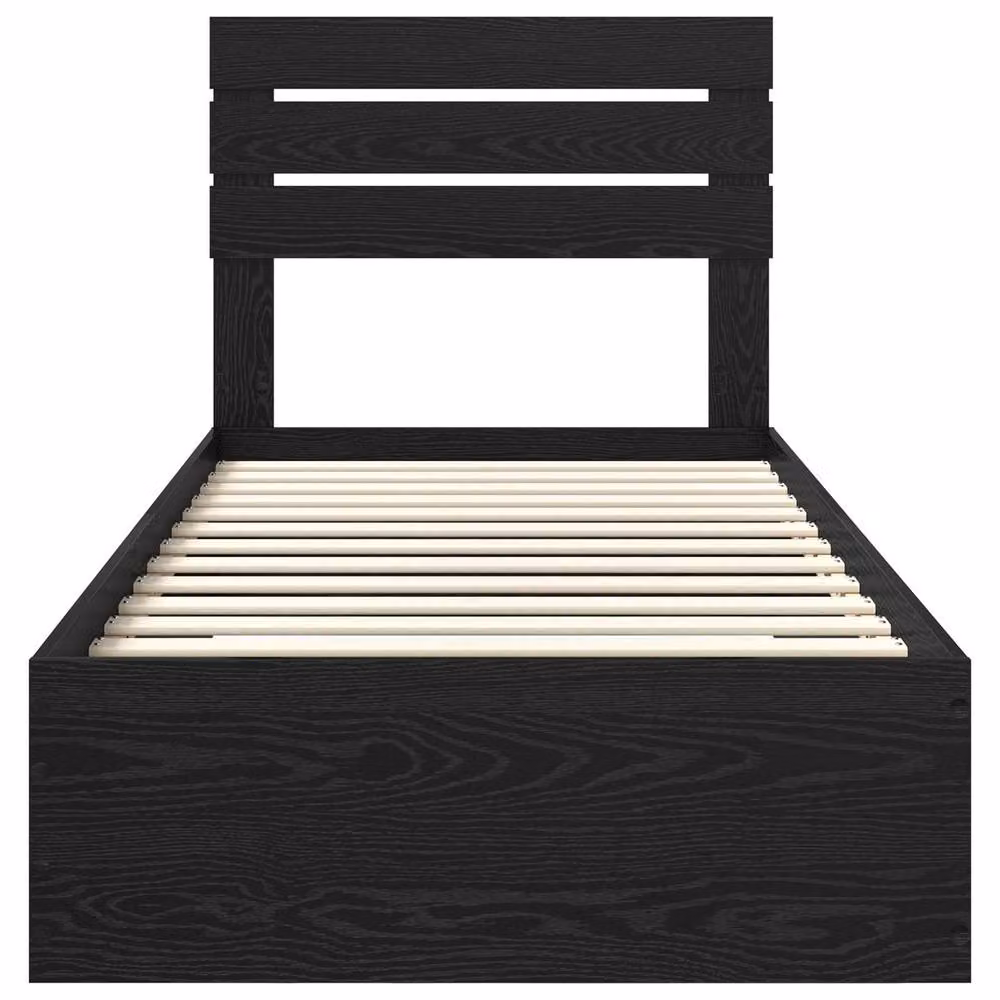 Berkfield Home Modern Bed Frame with Headboard and Drawers in Black Engineered Wood – 3