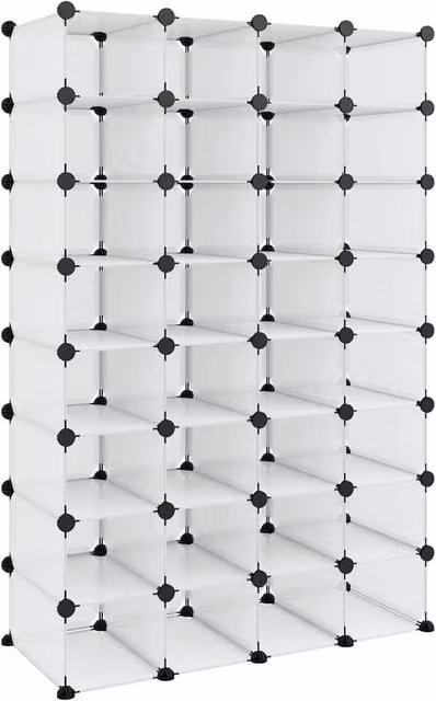 Berkfield Home Transparent Shoe Rack, W/D/H: 93 x 36.5 x 140 cm