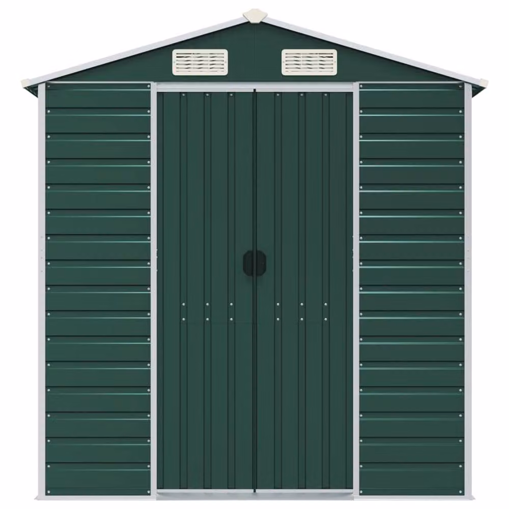 Berkfield Home Green Galvanised Steel Gable Garden Shed W/D/H: 191 x 89.5 x 198 cm – 4