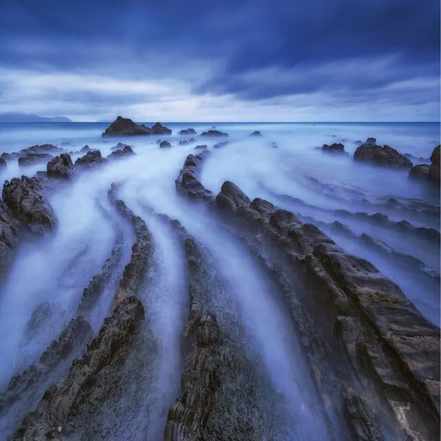Seascape Maritime Wall Mural in Blue