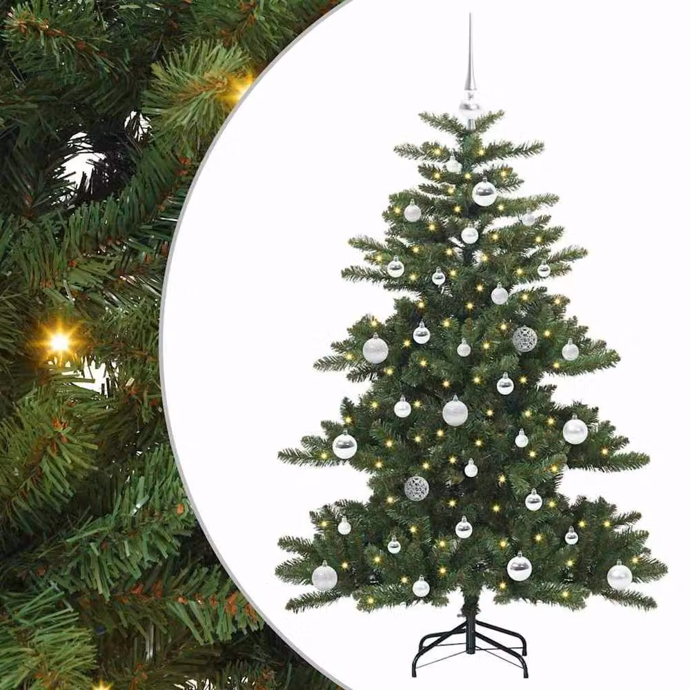Berkfield Home Elegant Green Artificial Hinged Christmas Tree with 150 LEDs, Height: 150 cm – 3