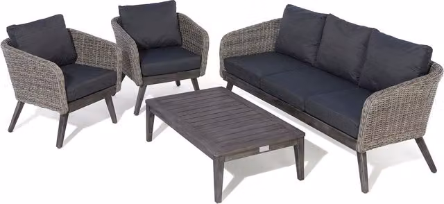 Rowlinson Saigon Rattan Coffee Set in Grey