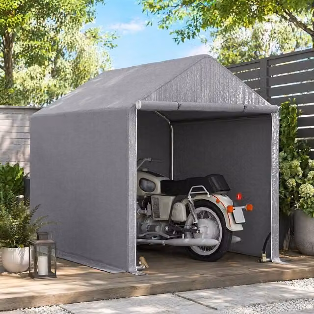 STILVORA Steel Garden Storage Shed in Grey, W/D/H: 200 x 200 x 200 cm – 1