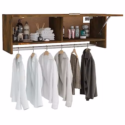 vidaXL Modern Brown Oak Wardrobe W/D/H: 100 x 32.5 x 35 cm – 3