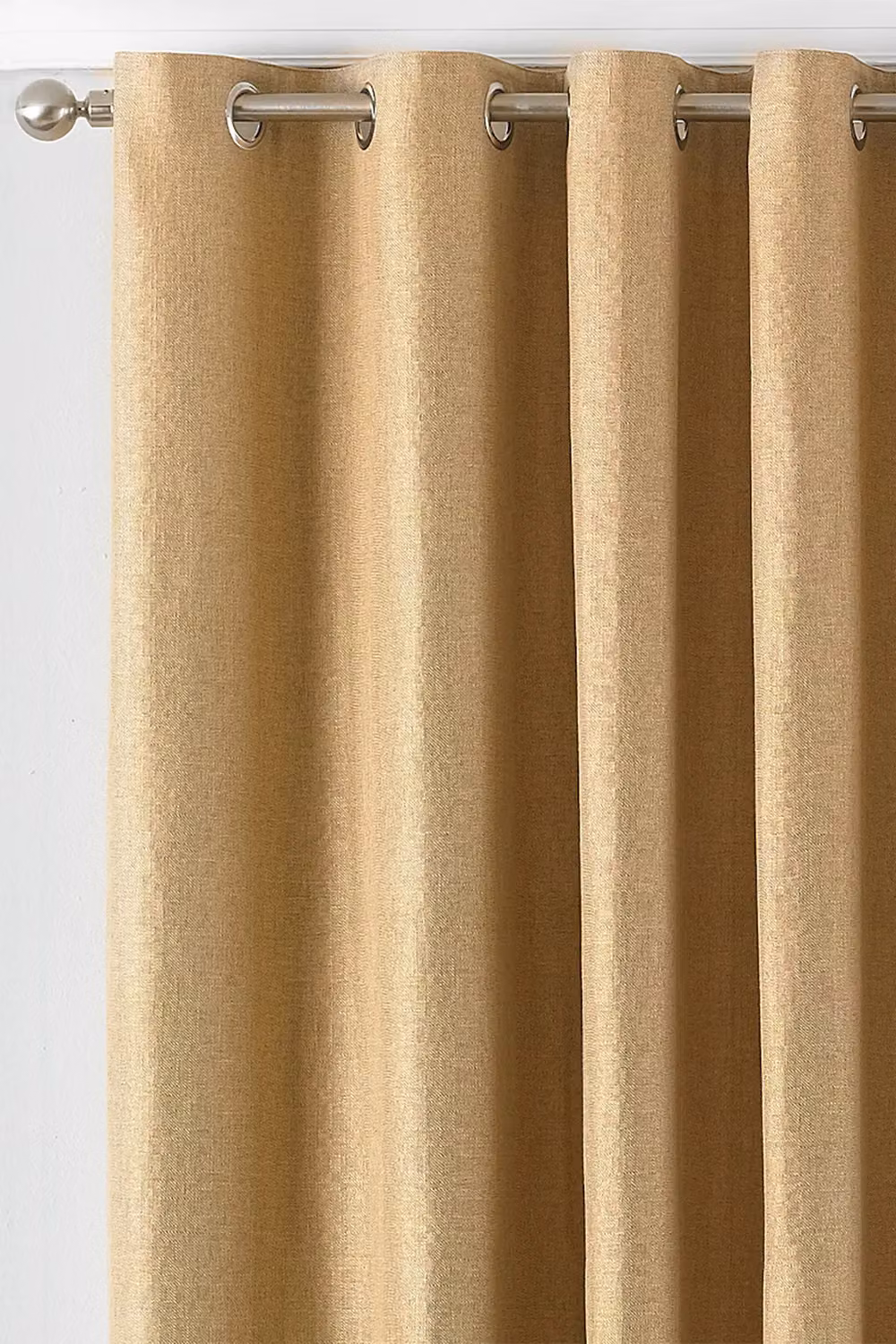 Paoletti Atlantic Twill Woven Eyelet Curtains in Yellow, Width: 229 cm, Drop: 137 cm – 2
