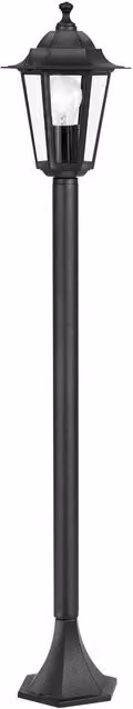 Loops IP44 Black Cast Aluminium Outdoor Bollard Light for Garden, H: 205 cm, W: 20.5 cm, D: 20.5 cm, E27 60W Compatible