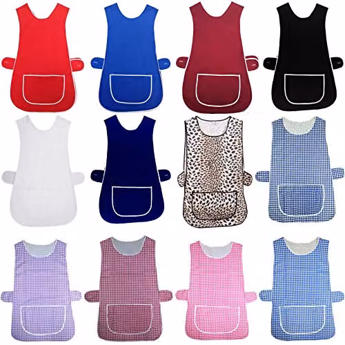 MyShoeStore Ladies Red Catering Tabard Apron with Front Pocket – 2