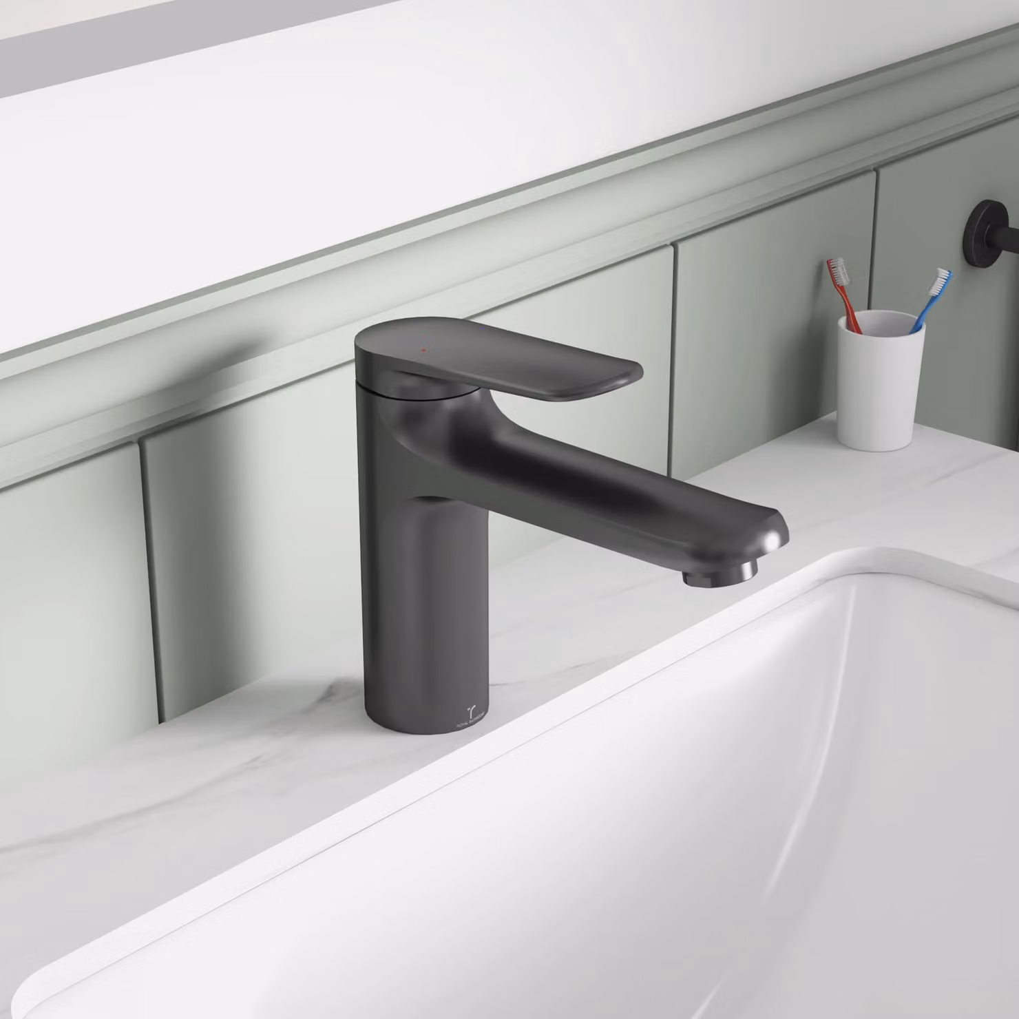 Royal Bathrooms Luxe Mono Basin Mixer Single Lever Tap in Matt Black