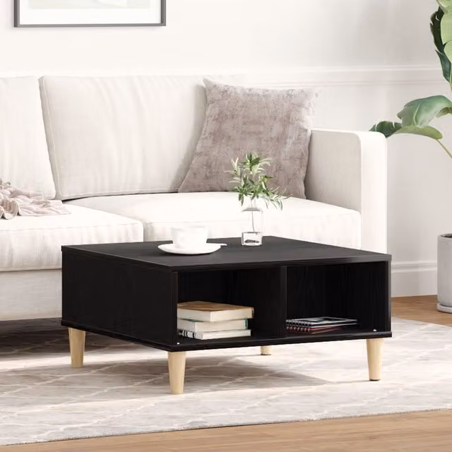 Berkfield Home Black Oak Coffee Table, W/D/H: 60 x 60 x 30 cm – 1