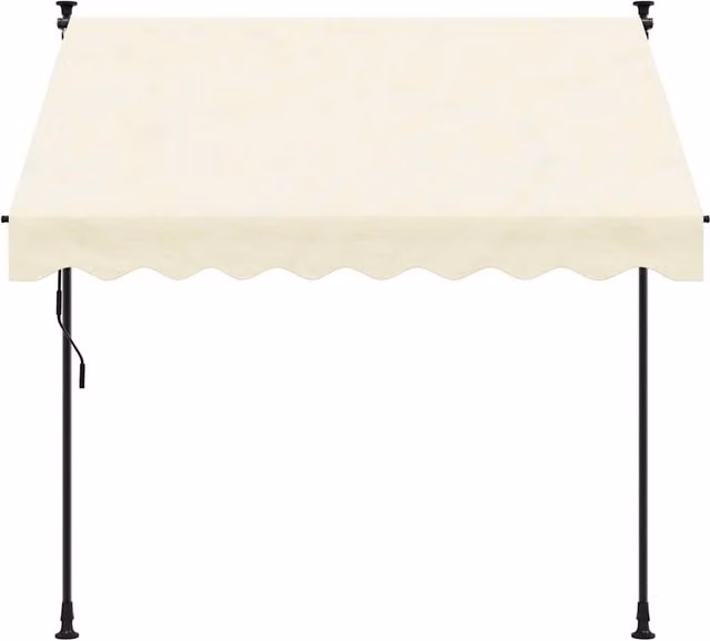 Berkfield Home Manual Retractable Folding Arm Awning in Beige Polyester and Steel, W/D/H: 250 x 150 x 150 cm – 1