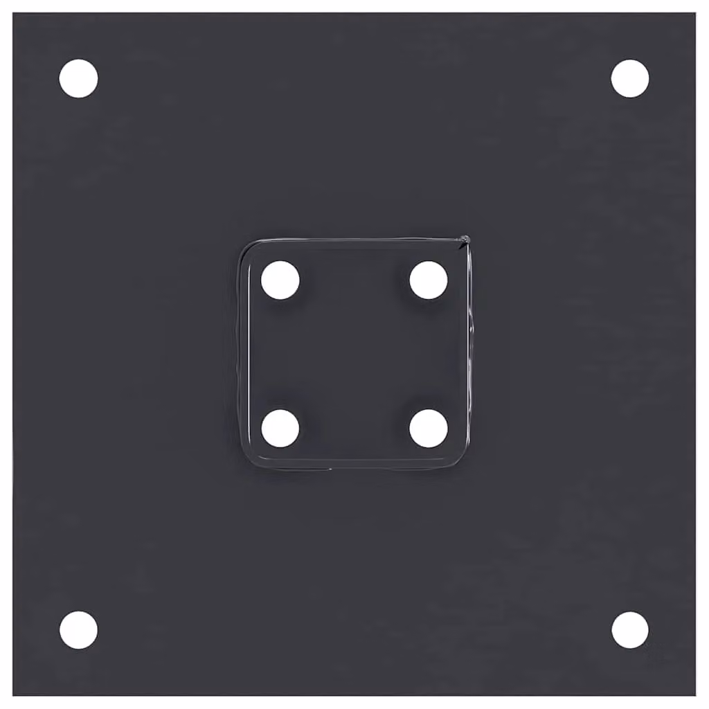 Berkfield Home Post Support Bases, 4 Pack, Anthracite, Powder-coated Galvanised Steel, 51 x 51 mm – 3