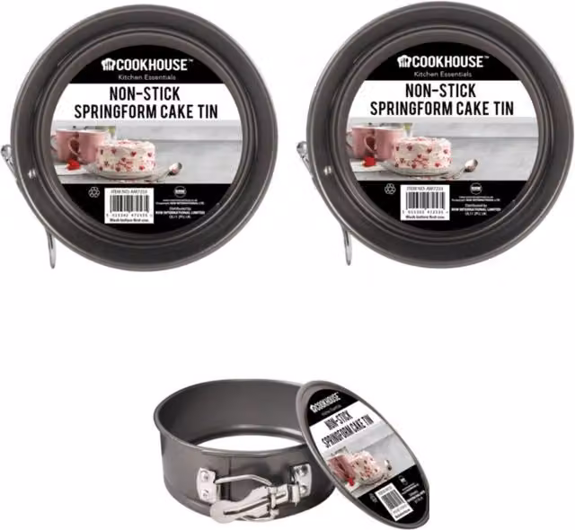 RSW Non-Stick Round Mini Springform Cake Tin with Loose Base, Grey, Carbon Steel