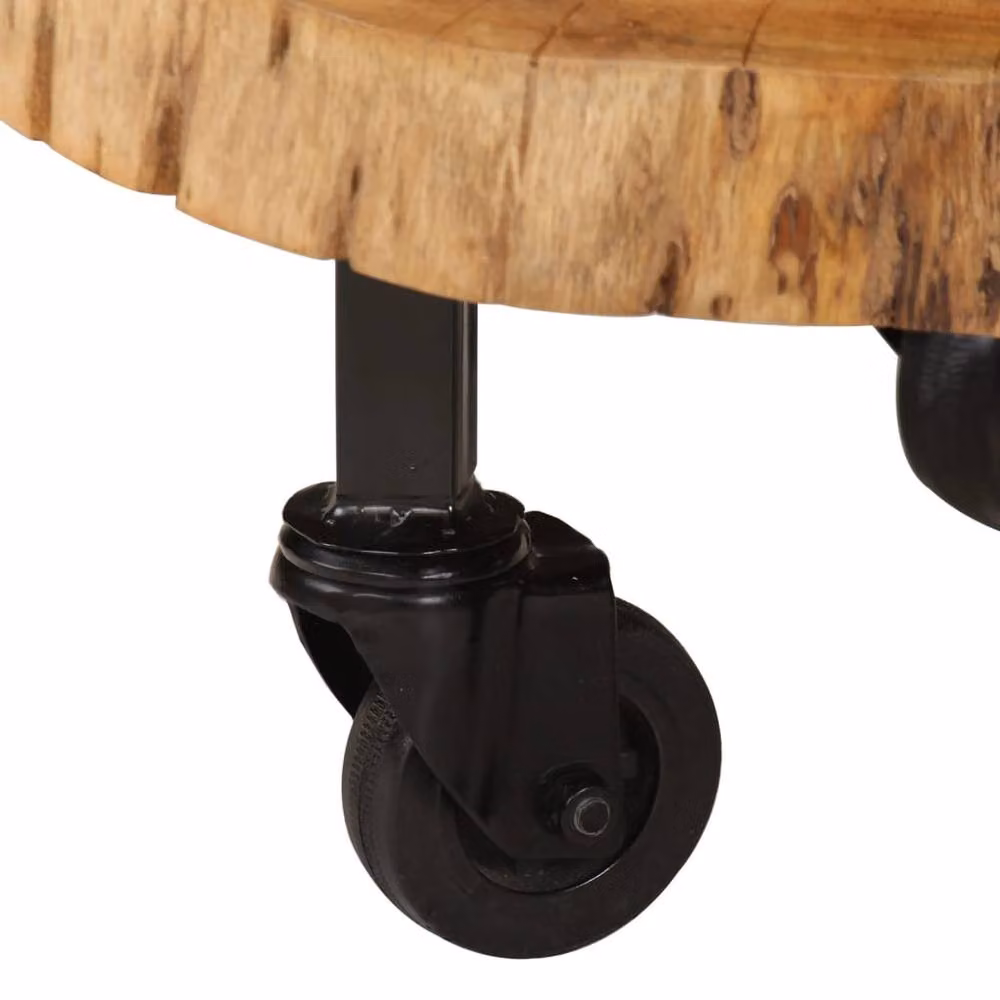 Berkfield Home Rustic Solid Acacia Wood Coffee Table in Brown, W: 60 cm, D: 55 cm, H: 25 cm – 3