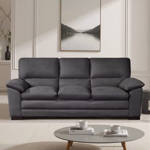 Artemis Home Ramona 3 Seat Soft Fabric Sofa in Grey