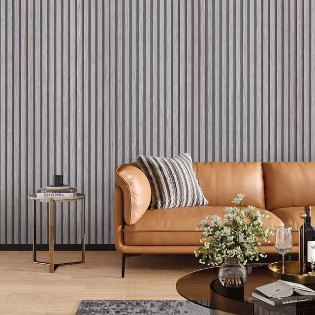 Kidkid 3D Wood Effect Textured Self Adhesive Wallpaper in Grey
