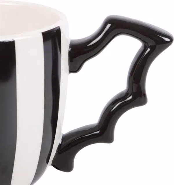 KDMK Black Striped Eerie Bat Wing Teacup