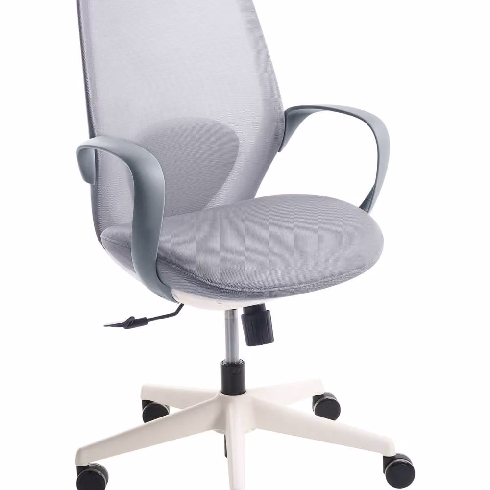 Wyld and Coco Zenith Grey Fabric Mesh Task Chair with Armrests and 360 Degree Swivel – 2