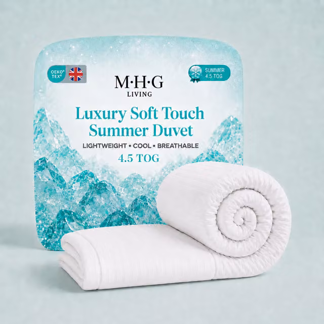MHG Living 4.5 Tog Summer Microfibre Duvet, White, W: 230 cm, D: 220 cm