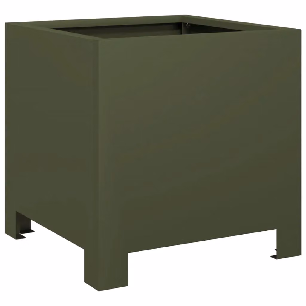 Berkfield Home Steel Garden Planter Tubs, 2 Pack, Green, W/D/H: 30 x 30 x 30 cm – 4