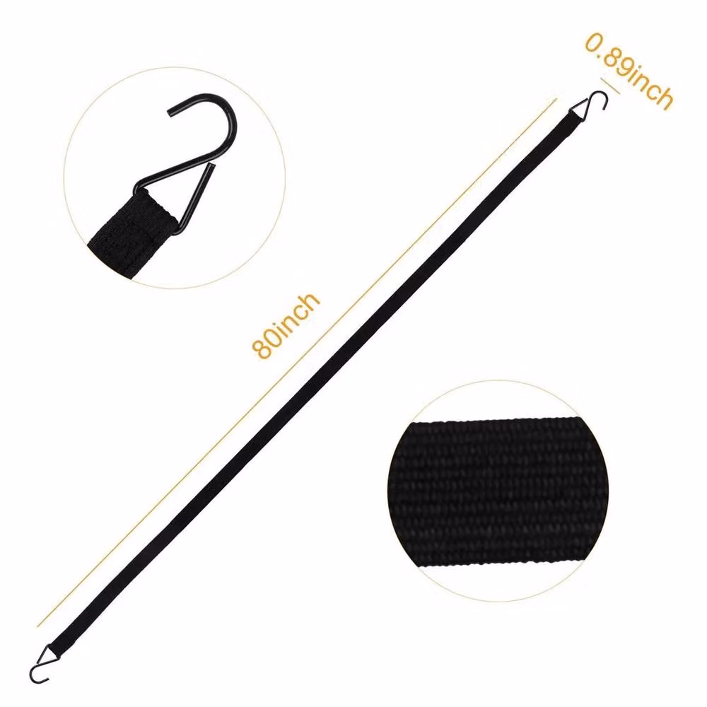 SPETLEK Pack of 12 Heavy Duty Black Latex Bungee Cords, 2m Length – 3