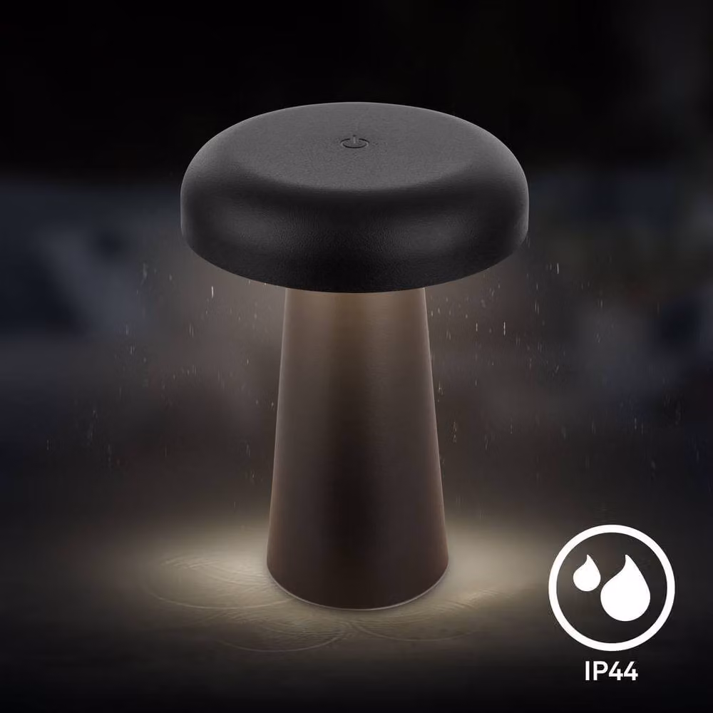 Briloner Black Rechargeable Dimmable Touch LED Table Lamp, W/D/H: 12 x 12 x 17 cm – 5