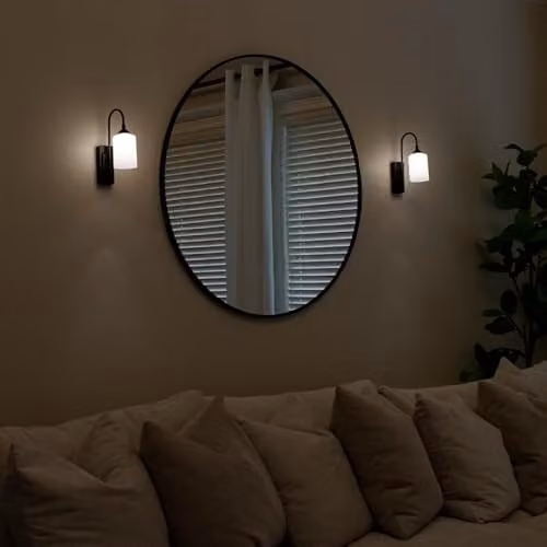 JML Smart Sconce Black Battery Operated LED Wall Light with Remote Control and Dimmer – 3