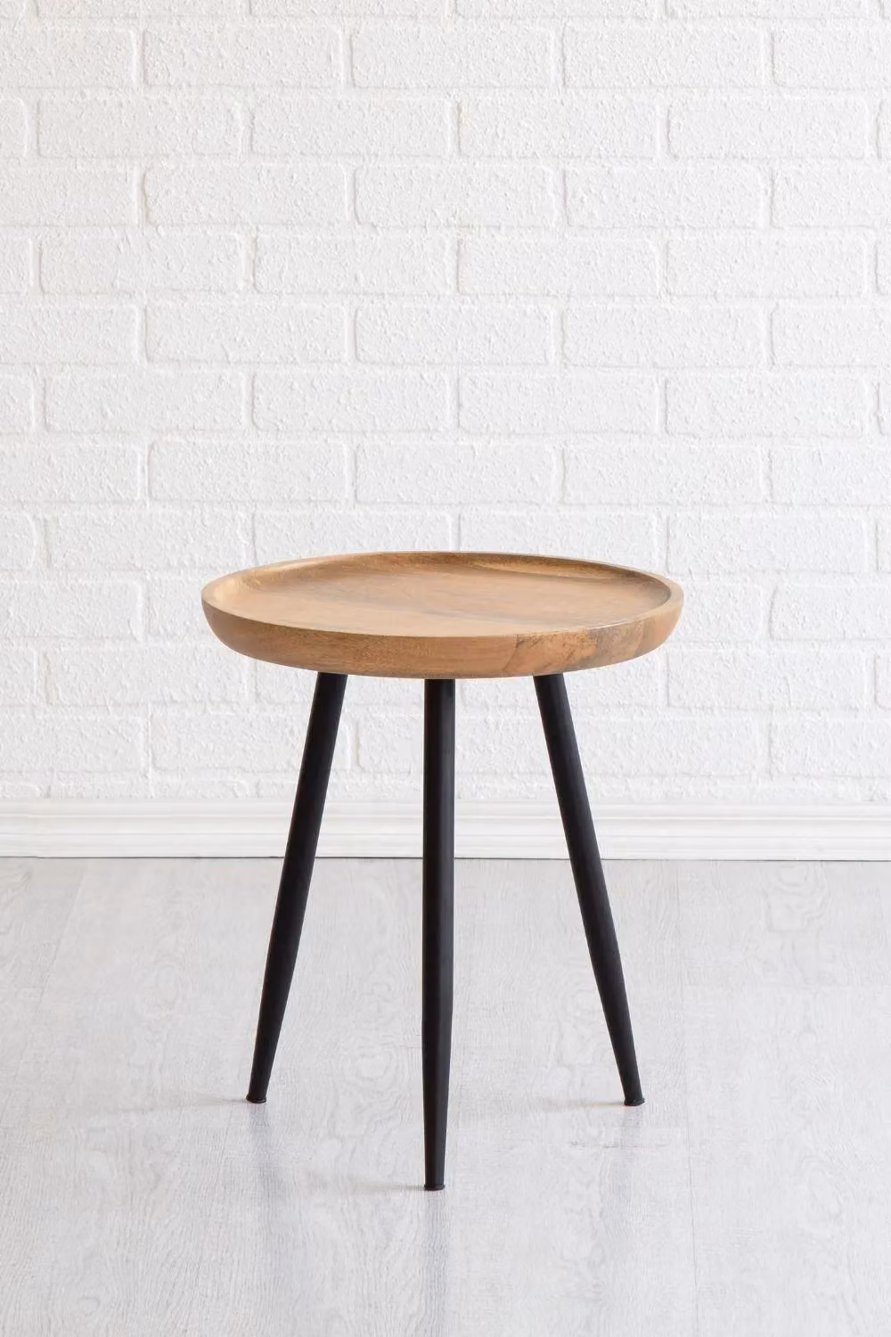 MH London Chervey Round Mango Wood and Iron Side Table in Natural Brown – 2