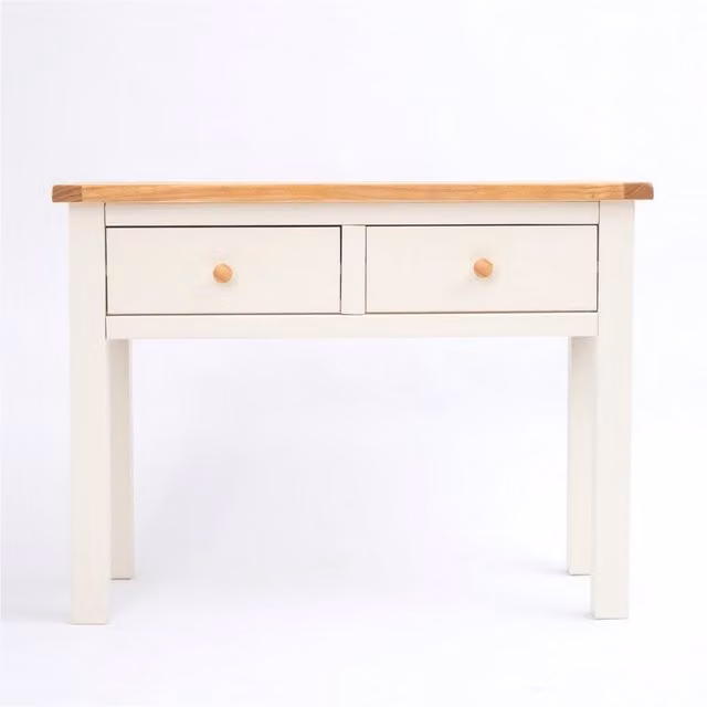 Cabinet Bits Maggiori Off-White 2 Drawer Console Table in Waxed Pine Wood