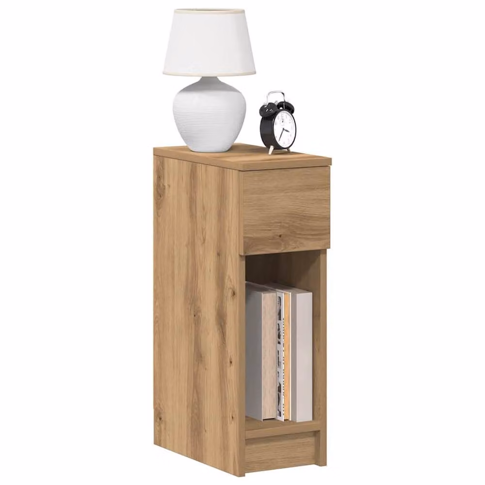 Berkfield Home Durable Bedside Cabinet with Drawer in Artisan Oak Brown, W/D/H: 20 x 36 x 60 cm – 2