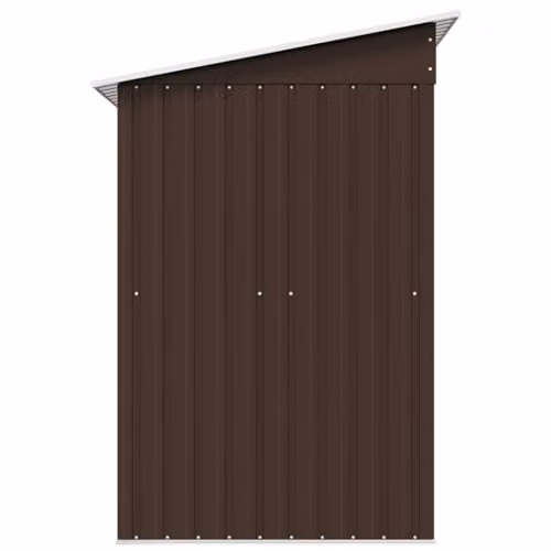 vidaXL Pent Garden Storage Shed in Brown Steel, W/D/H: 194 x 121 x 181 cm – 5