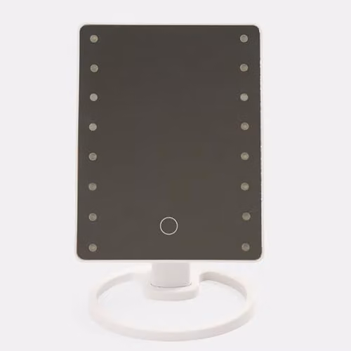 OHS Adjustable LED Tabletop Makeup Mirror with 16 Lights in White – 2
