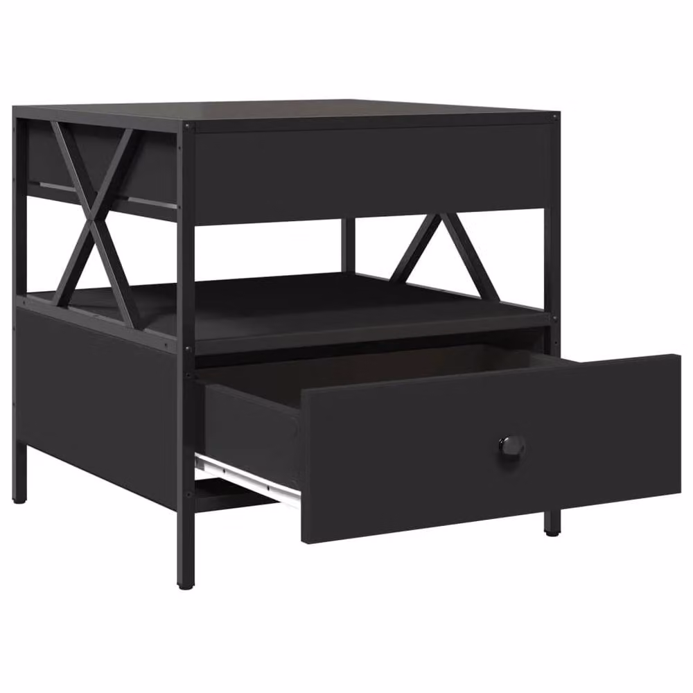 Berkfield Home Infinity LED Decorative Coffee Table in Black, W/D/H: 50 x 50 x 51 cm – 3