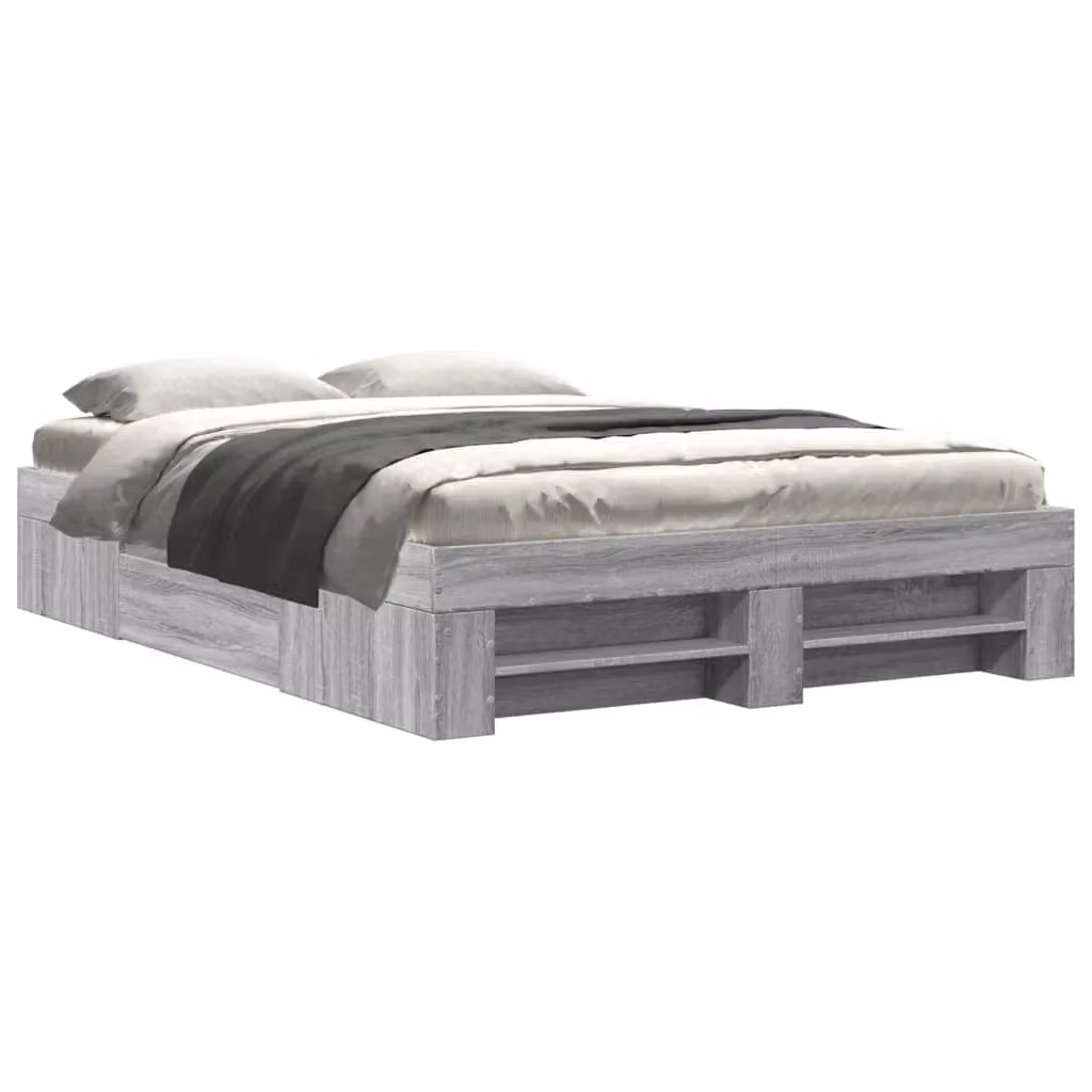 Berkfield Home Small Double Bed Frame with Drawers in Grey Sonoma, Engineered Wood, W/D/H: 120 x 200 cm – 2