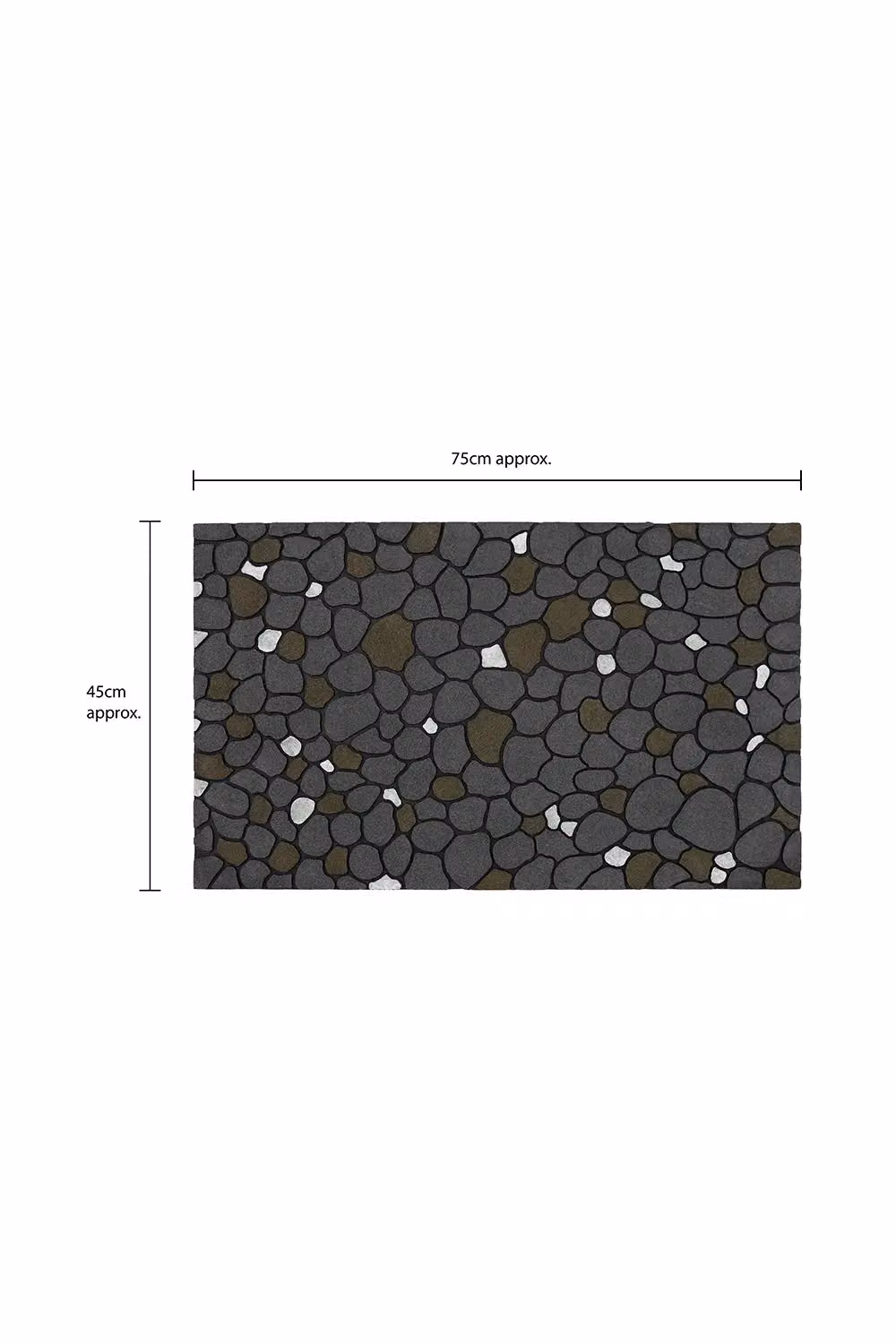 JVL Canyon Black Rubber Scraper Doormat, W: 45 cm, D: 75 cm – 4