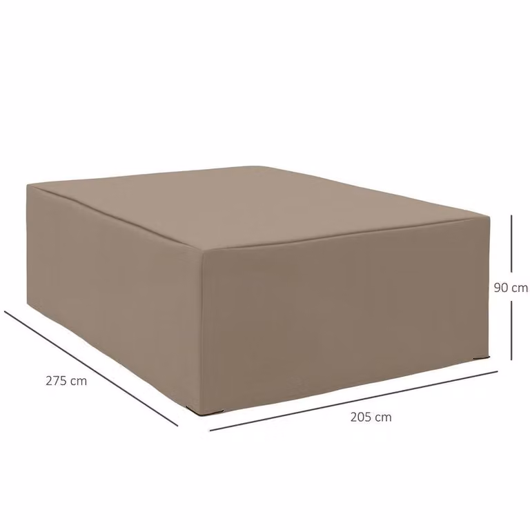 NESTLUNE Water Repellent Outdoor Furniture Protective Cover, Brown, W: 275 cm, D: 205 cm, H: 15 cm