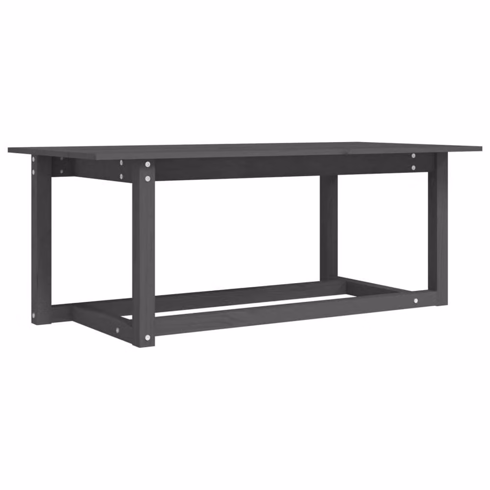 Berkfield Home Beautiful Coffee Table in Grey Solid Pine, W/D/H: 110 x 55 x 45 cm – 3