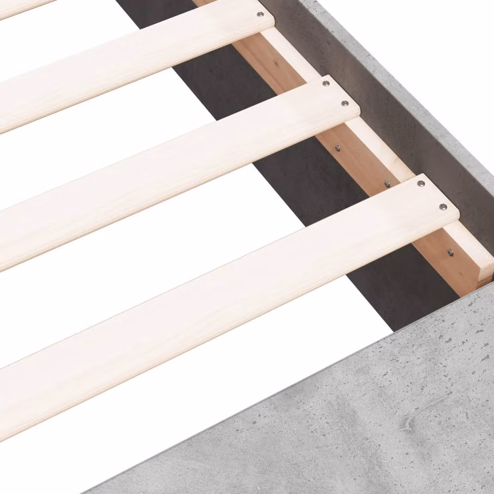 Berkfield Home Single Bed Frame in Concrete Grey with Side Compartments, W/D/H: 90 x 190 cm – 4