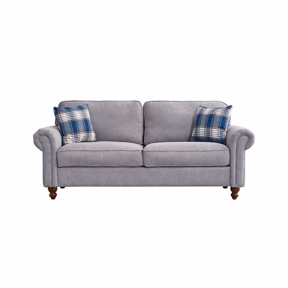 FORGEVIO 2 Seater Grey L-Shape Corner Sofa with Scatter Cushions – 2