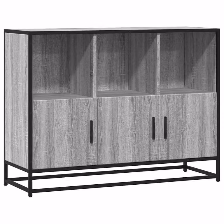 Berkfield Home Grey Sonoma Sideboard in Engineered Wood, W/D/H: 100 x 35 x 76 cm