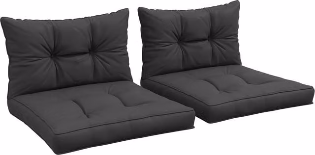 Outsunny Grey Replacement 2 Seat and 2 Back Cushion Set for Outdoor Furniture
