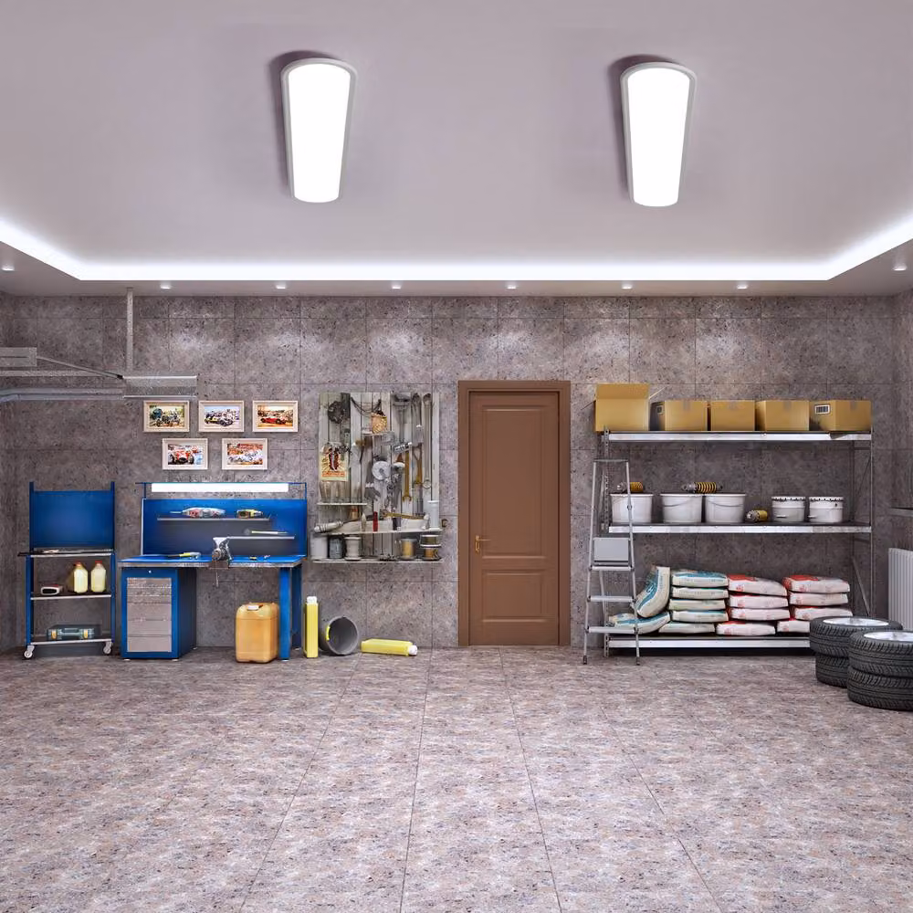 NIVOR Modern Rectangular LED Ceiling Light in White with Remote Control and Dimming Function – 3