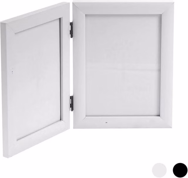 Havendro Modern White Acrylic Folding 2 Photo Frame Tabletop Display 13 x 18 cm