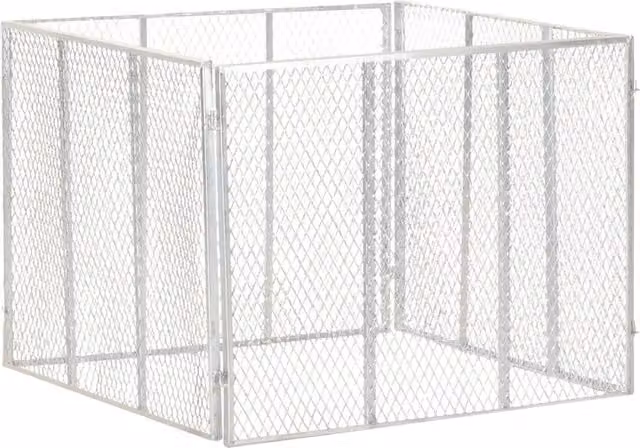 Berkfield Home Garden Composter in Silver Galvanised Steel, W/D/H: 100 x 100 x 77 cm