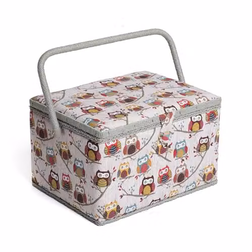 Hobby Gift Large Sewing Box with Lid and Handles, Multicolour, H 23.5 x W 31 x D 20 cm