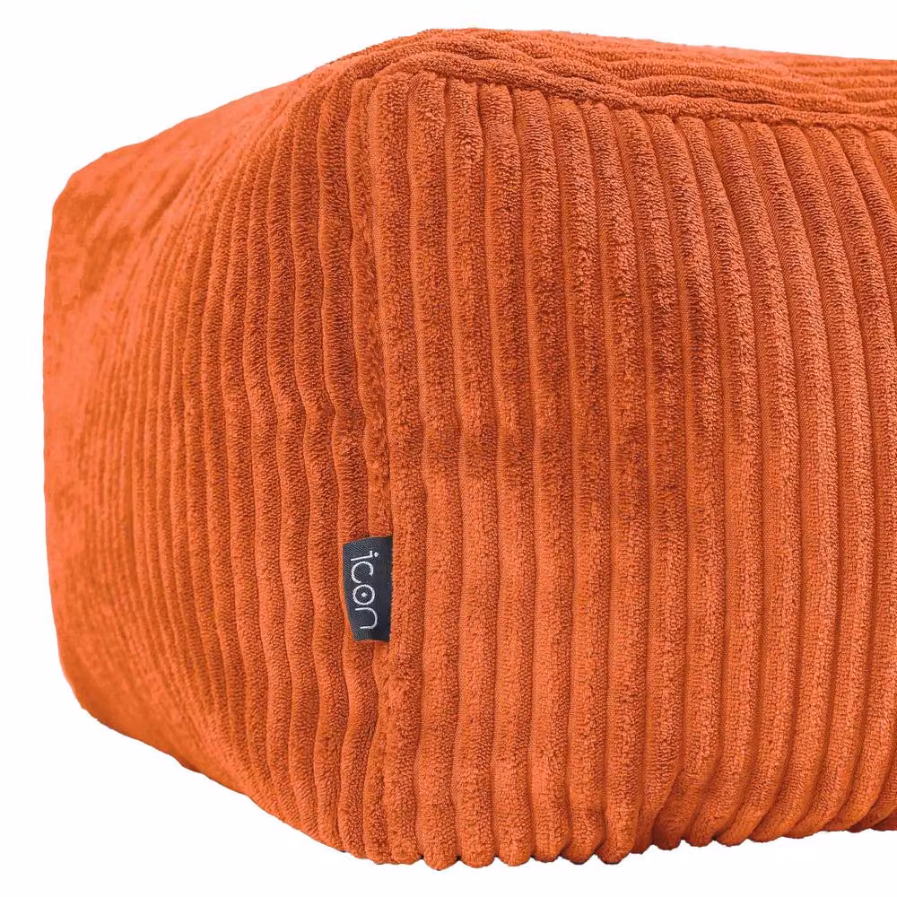 icon Amara Corduroy Bean Bag Footstool, Terracotta – 3